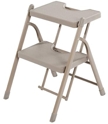 Marchepied pliable – Chaise échelle en fer à 2 marches avec poignées pour la maison, le bureau et la bibliothèque – Portable et léger – Design facile à déplacer (couleur 3)