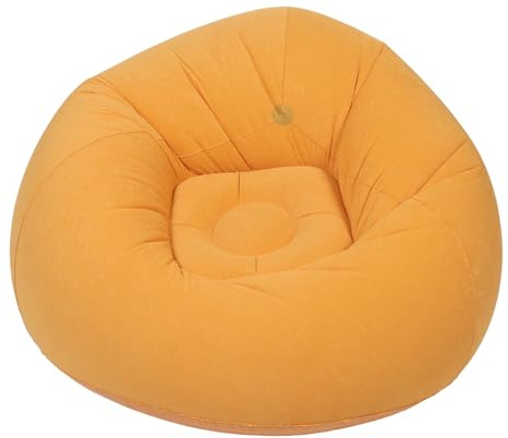 Lurrose Aufblasbares Luftsofa Sitzsack mit Beflockter Oberfläche Tragbares Outdoor Campingsofa für Erwachsene Leichtes Gartensofa für Terrasse Strand und Reisen