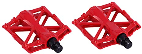 Generic Pedales de Plataforma de Bicicleta Antideslizantes de Aluminio para Bicicleta, Pedal Plano Duradero para Conducción de Larga Distancia, Ideal para Carreras de Carretera y Ciclismo (Rojo)