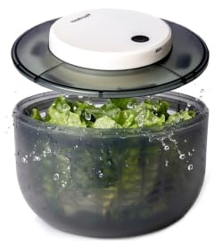 Mastrad - Essoreuse À Salade Électrique - 4L - 600 Tours/Min - Rechargeable USB-C – Essorage Rapide Automatique - sans Effort – Pieds Antidérapants – Bol Amovible – Grise
