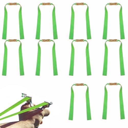 PYRUVAE 10 Piezas Bandas Goma para Tirachinas - Practica de Punteria Bandas Elastica Repuesto Bandas planas para Deportes Recreativos Accesorios Caza Potente