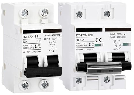 Interruttore Automatico DC AC 400V 100A 125A MCB 400V 15A 30A 40A 60A DZ47X Interruttore Magnetico Termico For Batteria A Pannello(50A)