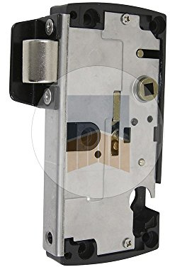 PORTAC Serrure en applique à pêne rentrant réversible avec butée en Inox - Blanc Ral 9016