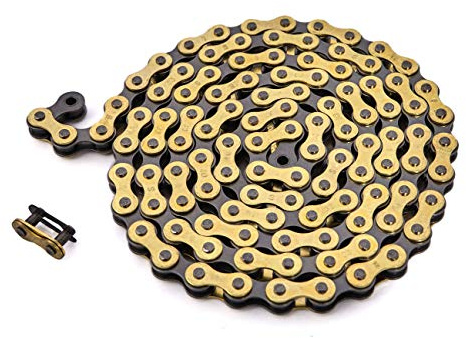 KHEbikes KHE BMX Fixie Kette 1/2 x 1/8 112 Glieder Links nur 385g mit Kettenschloss I4 - viele Farben
