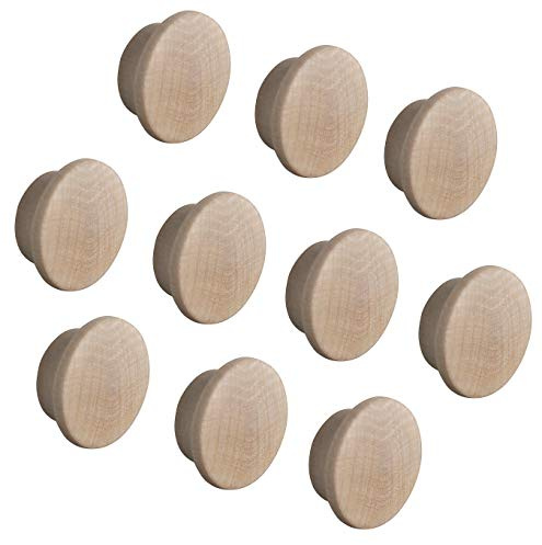 Gedotec Abdeckkappen rund Loch-Abdeckungen Holz Rohrstopfen universell - H1137 | Ahorn Natur | Holz-Kappen für Blind-Bohrung Ø 12 mm | Gesamt Ø 17 mm | 20 Stück - Lochkappen für Möbel & Schrauben