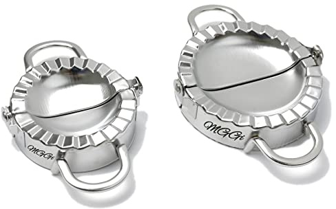 MGGi Stainless Steel Dumpling Maker, Pie Gyoza Empanada Press Mold, Ravioli Dumpling Mould Pastry Tools, 1 Set, Small+Big