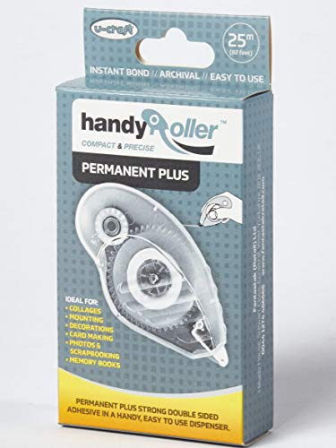 2 x U-Craft Handy Tape Roller 25m Permanent Plus Strong Double Sided Adhesive