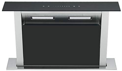 Cookology Downdraft Extractor Fan in Black Glass - 60cm Width - Kitchen Island Cooker Hood - Touch Slider Control Panel - Concealed in Worktop - Powerful Extraction Rate