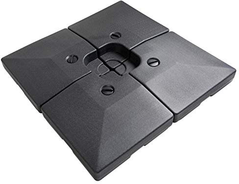 C-Hopetree 162kg Heavy Duty Base Weights Stand for Offset Cantilever Outdoor Patio Garden Parasol Umbrella, 4 Piece Set, Black