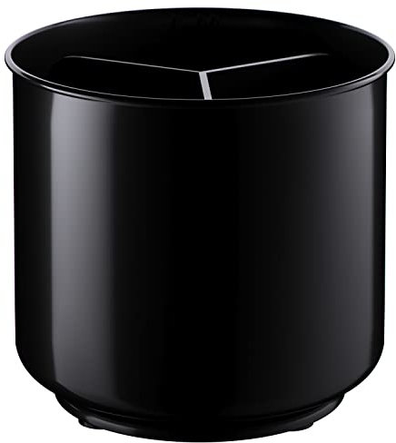 Extra Large and Sturdy Rotating Black Utensil Holder Caddy with No-Tip Weighted Base, and Gripped Insert | Rust Proof and Dishwasher Safe Kitchen Utensils Holder and Cutlery Holder