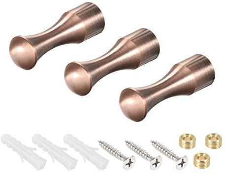 sourcing map Wandhaken für Bademantel, Handtuchhaken, Wandmontage, 14 x 45 mm (DXL), gebürstetes Kupfer, 3 Stück