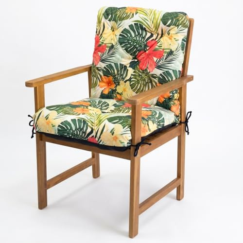 4L Textil trädgårdsstolsdyna för fåtölj Dynor för utomhusstolar(50x50x50 cm, Tropisk grön)
