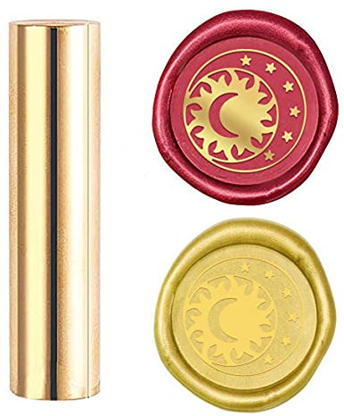 craspire Wachs Siegelstempel Sonne Und Mond Siegel Wachsstempel 15mm Mini Messing Siegelstempel Säulensiegelwachs Für Hochzeitseinladung Umschlag Verschönerung Dekorationskarte