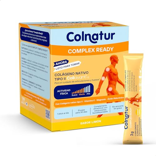 Colnatur Complex Ready | 30 Sticks Monodosis | Colágeno con Magnesio, Ácido Hialurónico y Vitamina C Listo Para Tomar | Envase para 30 días