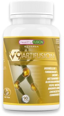 Healthy Fusion Potente antinfiammatorio | Analgesico per muscoli e articolazioni | Glucosamina + Condroitina + Curcuma | Elimina il dolori articolari e muscolari |90 Capsule