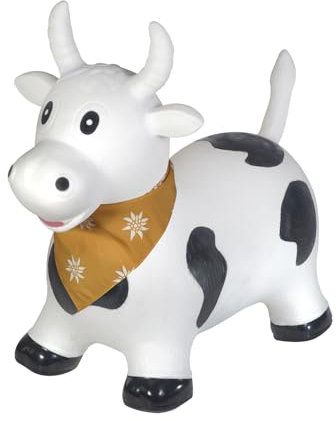 Kindsgut Hüpf-Tier für Kinder, dezente und Moderne Farben, liebevolle Details, inklusive Luftpumpe, Kuh