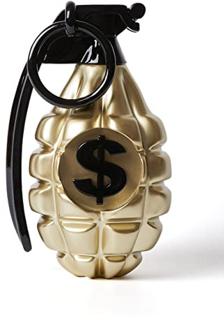NENBOLEC Dollarzeichen Granate Skulptur Statue Pop Art Modern Deko 25cm | Glänzend Champagner Resin Abstraket Arts Handgefertigte Ornament Feiertage Geschenk für Büro Café Bar Studio