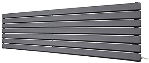 King Anthracite Electric Horizontal Radiator 516mm (h) x 1850mm (w) - 900w Single Heat Element (Pre-Filled)