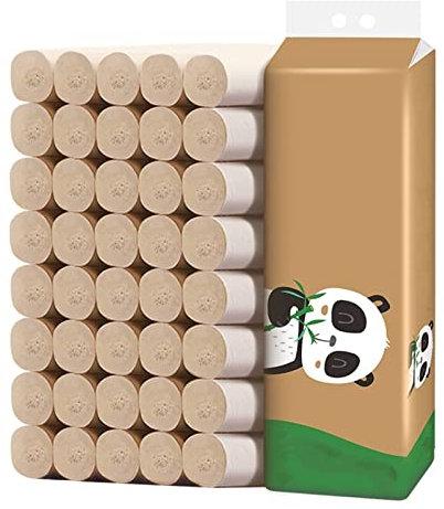 VSOLS 16 Rollen Badezimmer Toilettenpapier 4 Schichten Primär Bambus Zellstoff Toilettenpapier Küchengewebe Badezimmerzubehör (Color : 16 Rolls a Bag)