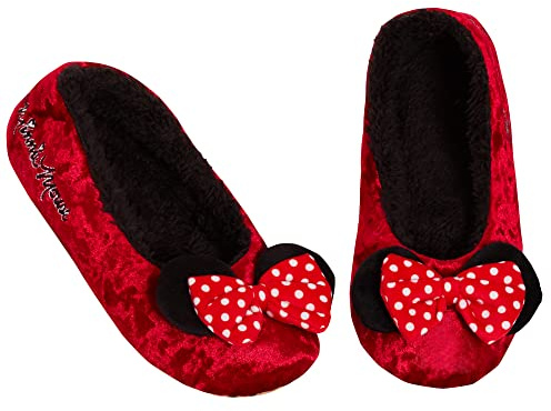 Minnie Mouse Slippers for Women Girls Teens Red 4 UK