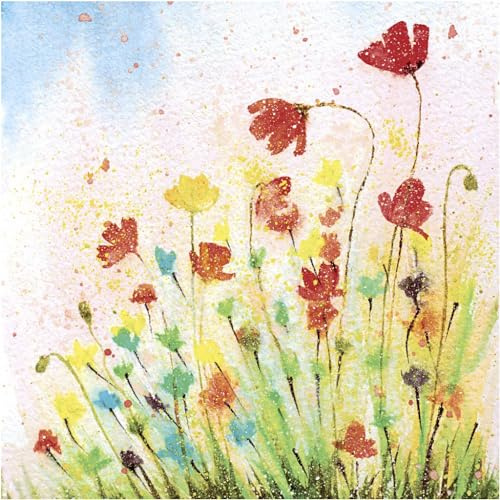 20 Servietten Kunstvoll bunte Blumenwiese | Blumen | Frühling | Sommer | Tischdeko | Decoupage | Serviettentechnik 33x33cm