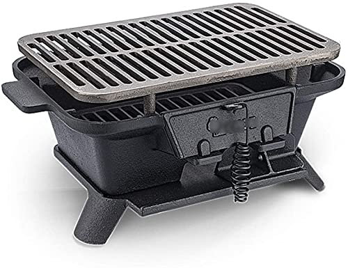 YZJSSL Parrilla de Barbacoa Carbón de leña Barbacoa portátil Barbacoas portátiles Carbón de leña para el hogar Parrilla de Hierro Fundido Salvaje Espesar al Aire Libre Ostra Portátil Pequeño