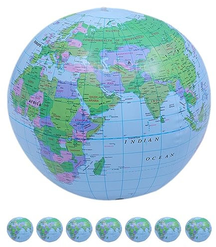 BESPORTBLE 8stücke Aufblasbare Beach Balls Weltkugel-design Pvc-spielzeug Für Sommer Frühpädagogische Spielzeuge Für Strand Pool Und Themenpartys