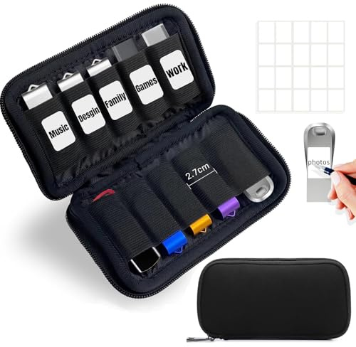 Aufbewahrung Tasche für USB Sticks, Storage Bag für USB-Sticks Klein Electronic Accessories Organizer Schwarz Storage Bag für 10 Stück USBSpeicher/Flash Drive/Speicherstick(Schwarz)