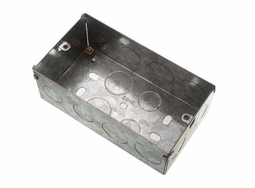 1 x Unterputz-Unterputzdose aus Metall mit 2 Fächern, 47 mm Tiefe