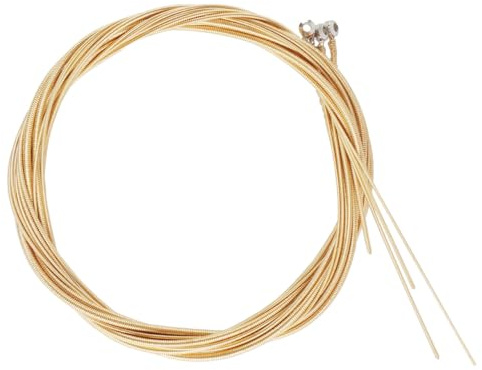Basssaite für Akustikbass 1 Satz, Messing und Kohlenstoffstahl, Gold | Professionelle Saiten für Musiker, Leicht zu Montieren, Ersatz für 4-saitige Instrumente