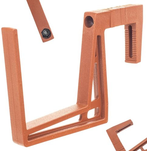 KADAX Balkonkastenhalter aus Plastik, Blumenkastenhalterung ohne Bohren, verstellbare Haken und Halter für Blumenkasten, Balkonkasten Halterung für Balkon (Ziegelrot)