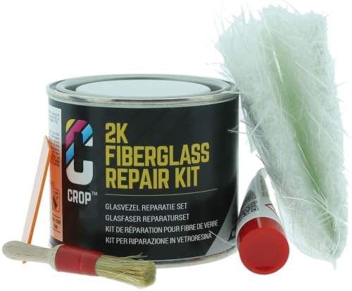 CROP 2K Polyesterharz Glasfaserspachtel Reparaturset - Matt 2K - Stabile Reparaturen an Karosserie & GFK - 125 ML