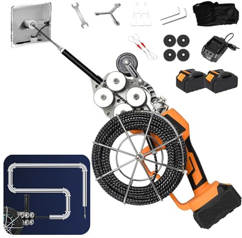Máquina Automática De Encordado De Electricista 40M/Min, Herramienta De Guía De Alambre De Línea Oscura 900n Con Cable De 20M+30M, 2 Baterías De Litio De 10000mAh, Motor Dual Y Control Inteligente