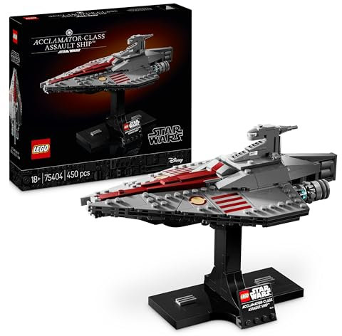 LEGO Star Wars 75404 Acclamator-Class Assault Ship, Collectible Starship Model Building Set with a Display Stand, Birthday Gift Idea for Teenage & Adult Fans of Attack of The Clones