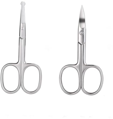 DRESSOOS 2stücke Nasenhaartrimmer Mit Präzisionsscheren Aus Edelstahl Augenbrauenschneider Vibrissa-scheren Für Sicheres Trimmen Im Nasen Und Augenbereich Einfach Zu Bedienen