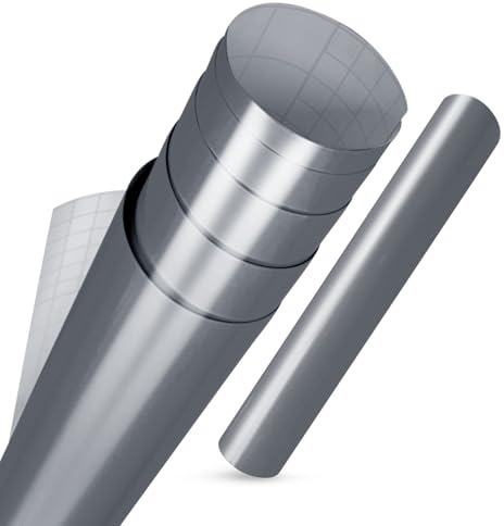 vgoltd Pegatinas para Muebles Brillantes Envoltura de Vinilo Autoadhesiva Papel de Contacto Adhesivo Rollo para Cocina Encimera Armarios Guardarropa y Encimeras (Gris Oscuro, 90 x 200 cm)