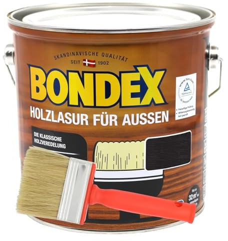 2,5l Bondex Holzlasur für Aussen plus Flächenstreicher (ebenholz)