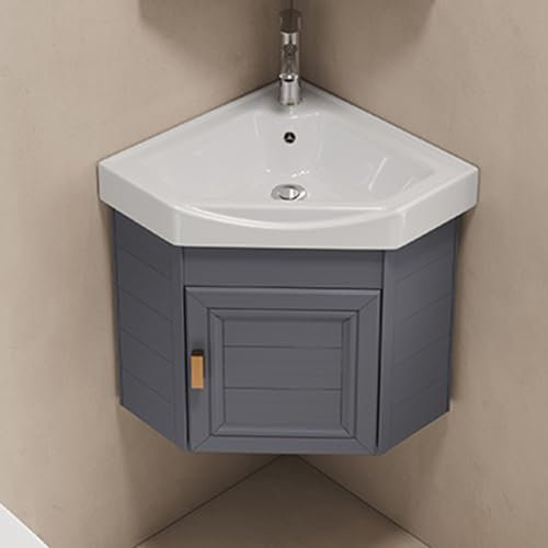 Moderno armario de esquina para baño con fregadero montado en la pared, grifo caliente y frío, gran almacenamiento para espacios pequeños, ideal para el hogar, cocina, patio o decoración de habitación