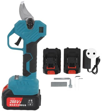 Elektrische Professionelle Gartenschere, Akku Astschere mit 2x2000mAh Batterien, Max 28mm Schnittdurchmesser SK5 Klingen Bürstenloser Motor, Elektrische Baumschere für