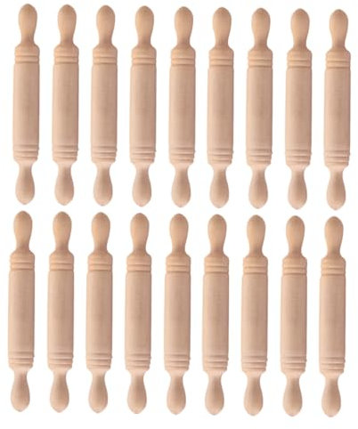 HOLIDYOYO 24pcs Mini Wooden Rolling Pins Boy Girl-Safe Miniature Dough Rollers for Boy Girl Baking Dollhouse Kitchen Props and Crafting Projects