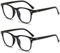 KEYRI 2 Pares Gafas de Bloqueo Luz Azul Hombre y Mujer, Gafas con Filtro de Luz Azul sin Graduar Gafas de Lectura de Bloqueo de Luz Azul Gafas Filtro Azul para Ordenador Gaming y Lectura (Negro)