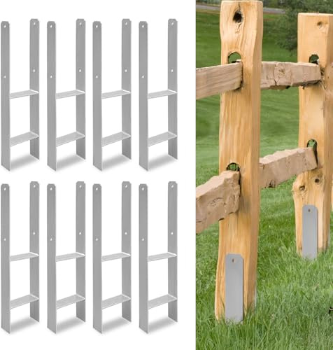 Jiubiaz 8er Set H-Pfostenanker 91 x600 mm – H-Pfostenhalter für Zaun- und Holzpfosten, Robuste H-Anker für Gartenzaun, Carport, Pavillon und Holzbauprojekte
