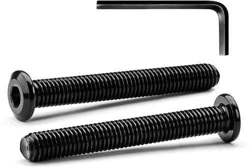 20 Sätze M6 x 55mm Flachkopfschrauben Flachkopf-Innensechskantschrauben, A2 V2A Edelstahl Schwarzes Oxid, Sechskantschrauben für Möbel, Möbelschrauben,mit Hex Key