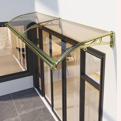 DXIAov 23-59in Vordach für Haustür Mit Seitenteil, Polycarbonat-markise für Fenster mit Trockenloch, Halterung Aus Aluminiumlegierung mit Gebogener Halterung, Regen- Und Schneesicher