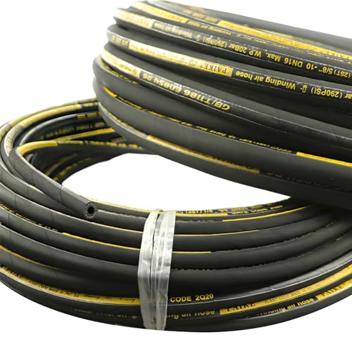 Sandblaster Rubber Hose, 9.8 Ft High-Pressure, Abrasion-Resistant Cloth Braided, Oil-Proof, 0.51 Inner Diameter
