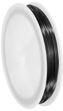 QUARKZMAN 24 Gauge (0,5 mm) koppartråd för smyckestillverkning, fläckbeständig pärltråd för smyckestillverkning, pysseltillbehör, svart, 60 m