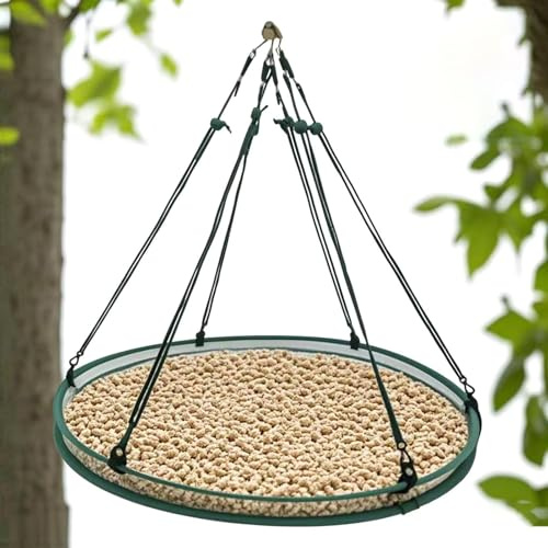 Plateau d'alimentation pour oiseaux | Mangeoire à oiseaux en filet avec anneau pour colibris - Mangeoire pliable pour perroquets, perruches et aras