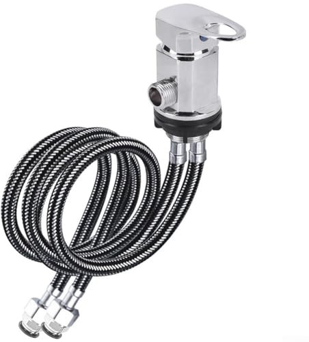 Rubinetto miscelatore per doccia da 1/2 pollici, valvola di miscelazione per doccia RV con scarico a pressione da 80 cm, per camper e camper (nero)