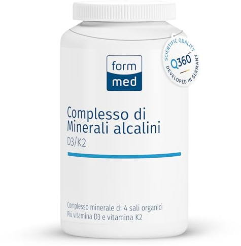 FormMed Complejo de Minerales Alcalinos D3/K2 – Calidad Alemana Testada en Laboratorio – 180 cápsulas – Apoyo a Huesos y Dientes con Calcio, Magnesio, Potasio, Zinc y Vitaminas D3 y K2