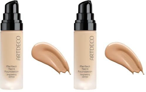 ARTDECO Perfect Teint Foundation - langanhaltende, flüssige Foundation ohne Öl und ohne Maskeneffekt - 1 x 20 ml (Packung mit 2)